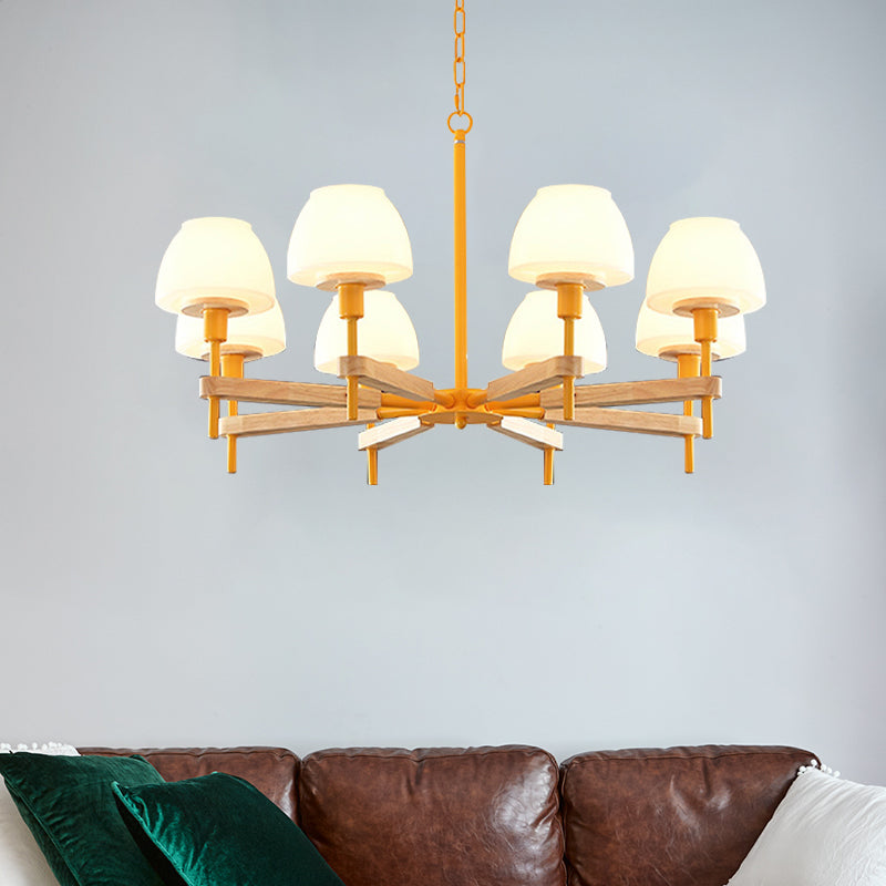 Kids Urn Shade Hanging Lamp Metal & Glass 6 Lights Chandelier for Child Bedroom Clearhalo 'Ceiling Lights' 'Chandeliers' Lighting' options 189020