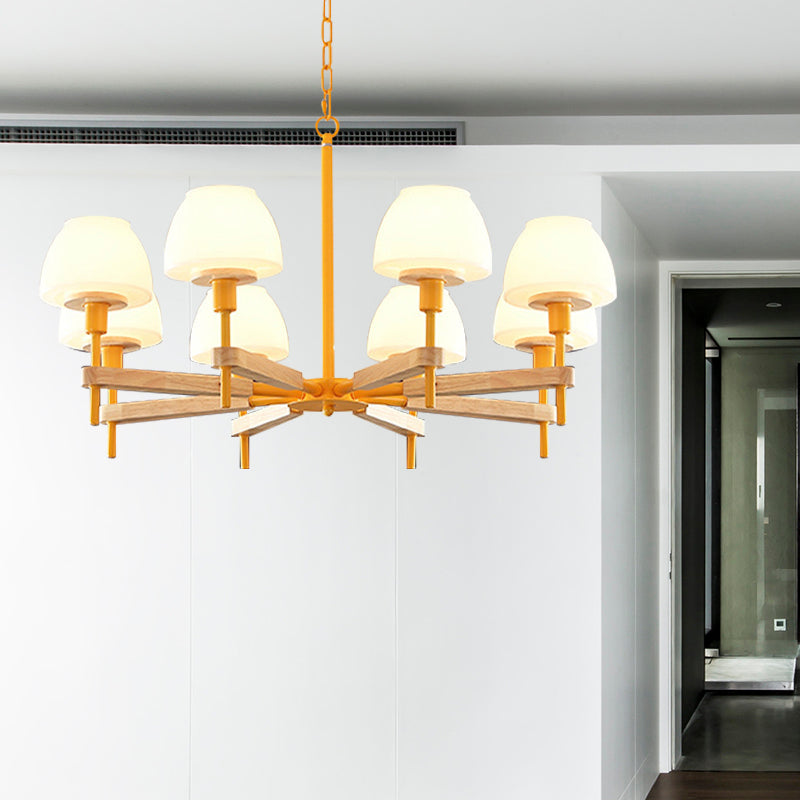 Kids Urn Shade Hanging Lamp Metal & Glass 6 Lights Chandelier for Child Bedroom Clearhalo 'Ceiling Lights' 'Chandeliers' Lighting' options 189021