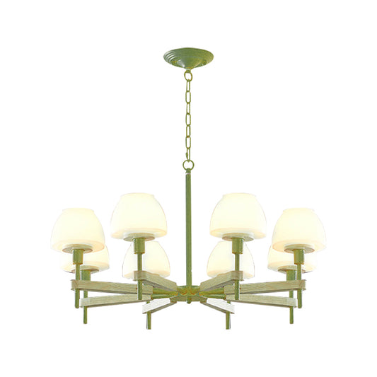 Kids Urn Shade Hanging Lamp Metal & Glass 6 Lights Chandelier for Child Bedroom Clearhalo 'Ceiling Lights' 'Chandeliers' Lighting' options 189026