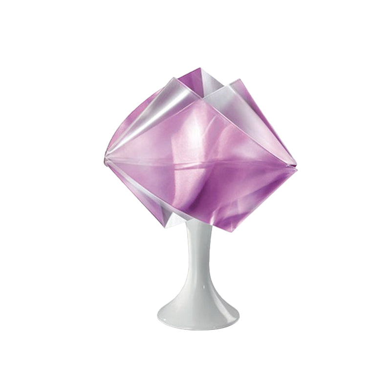 Purple/Yellow Roll Nightstand Light Simple Style 1 Bulb Iron Night Table Lighting with Base for Living Room Clearhalo 'Lamps' 'Table Lamps' Lighting' 1890576