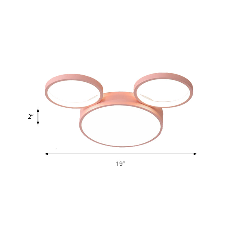 Mouse Kids Bedroom Flush Mount Light Acrylic Nordic Style Candy Colored Ceiling Lamp Clearhalo 'Ceiling Lights' 'Close To Ceiling Lights' 'Close to ceiling' 'Flush mount' Lighting' 189100