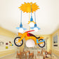 Child Bedroom Motor Pendant Light Cartoon Cute Hanging Light in Yellow for Game Room Clearhalo 'Ceiling Lights' 'Pendant Lights' 'Pendants' Lighting' 189120