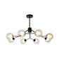 Contemporary Twig Shaped Chandelier with Orb Shade 3/6/8/10 Heads Metallic Pendant Light for Dining Room Clearhalo 'Ceiling Lights' 'Chandeliers' 'Modern Chandeliers' 'Modern' Lighting' 189169
