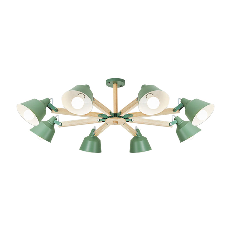 Metal Bucket Shade Chandelier Multi-Head Macaron Hanging Light for Kindergarten Clearhalo 'Ceiling Lights' 'Chandeliers' Lighting' options 189286