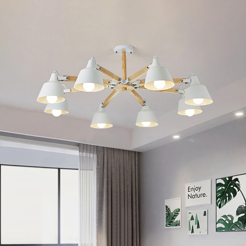 Metal Bucket Shade Chandelier Multi-Head Macaron Hanging Light for Kindergarten Clearhalo 'Ceiling Lights' 'Chandeliers' Lighting' options 189289