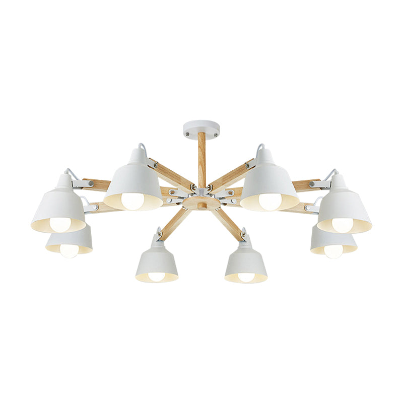 Metal Bucket Shade Chandelier Multi-Head Macaron Hanging Light for Kindergarten Clearhalo 'Ceiling Lights' 'Chandeliers' Lighting' options 189290