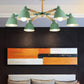 Metal Bucket Shade Chandelier Multi-Head Macaron Hanging Light for Kindergarten 6 Green Clearhalo 'Ceiling Lights' 'Chandeliers' Lighting' options 189291_826ba653-dcdf-48c3-9967-c9fc41b29f56