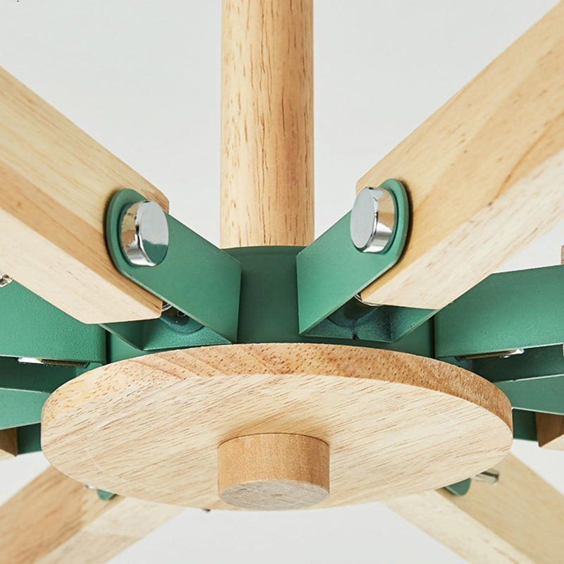 Metal Bucket Shade Chandelier Multi-Head Macaron Hanging Light for Kindergarten Clearhalo 'Ceiling Lights' 'Chandeliers' Lighting' options 189296