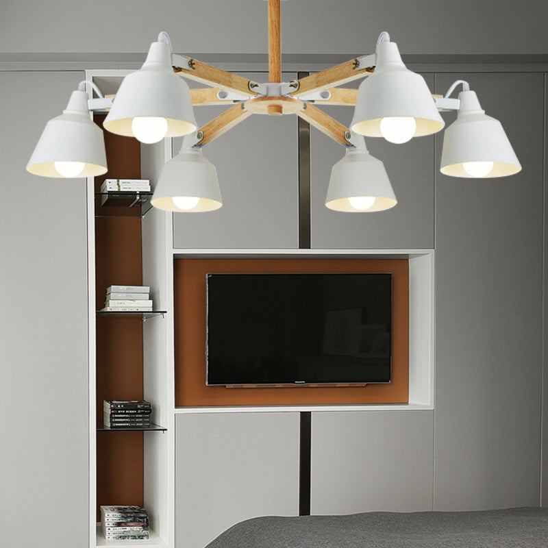 Metal Bucket Shade Chandelier Multi-Head Macaron Hanging Light for Kindergarten Clearhalo 'Ceiling Lights' 'Chandeliers' Lighting' options 189297