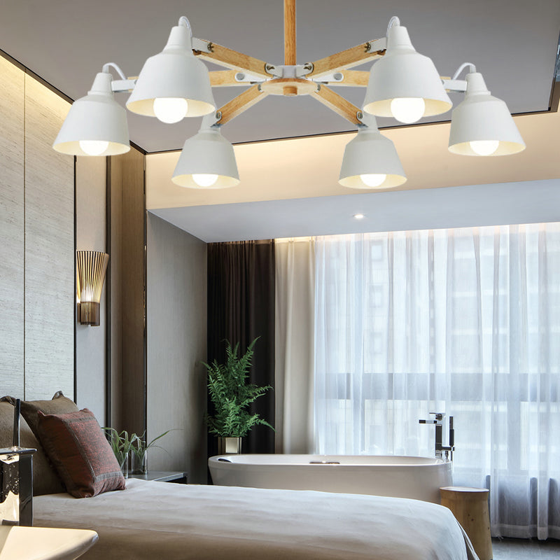 Metal Bucket Shade Chandelier Multi-Head Macaron Hanging Light for Kindergarten Clearhalo 'Ceiling Lights' 'Chandeliers' Lighting' options 189298