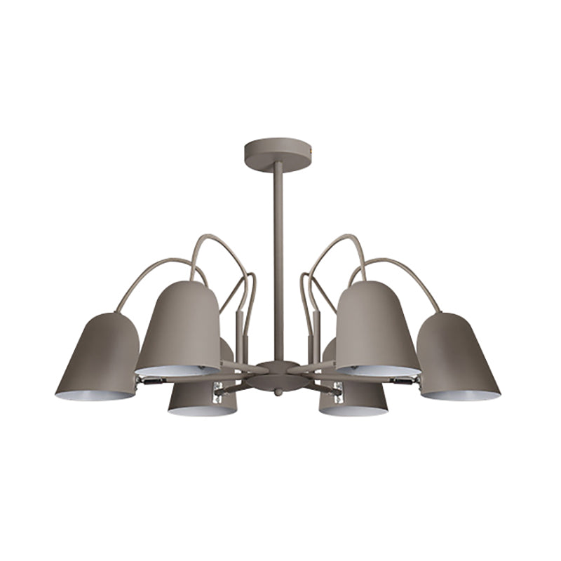 Foyer Kindergarten Bell Chandelier Metal 6 Lights Macaron Style Candy Colored Hanging Pendant Light Clearhalo 'Ceiling Lights' 'Chandeliers' Lighting' options 189345