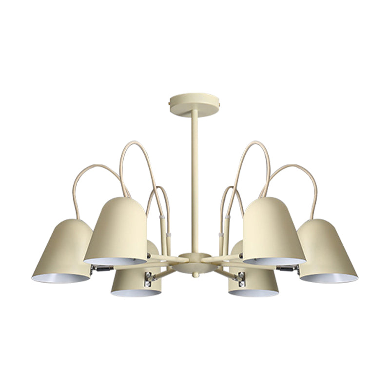 Foyer Kindergarten Bell Chandelier Metal 6 Lights Macaron Style Candy Colored Hanging Pendant Light Clearhalo 'Ceiling Lights' 'Chandeliers' Lighting' options 189348