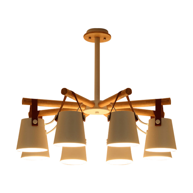 Hanging Bucket Shape Chandelier Nordic Macaron Metallic Pendant Light for Kitchen Clearhalo 'Ceiling Lights' 'Chandeliers' Lighting' options 189552