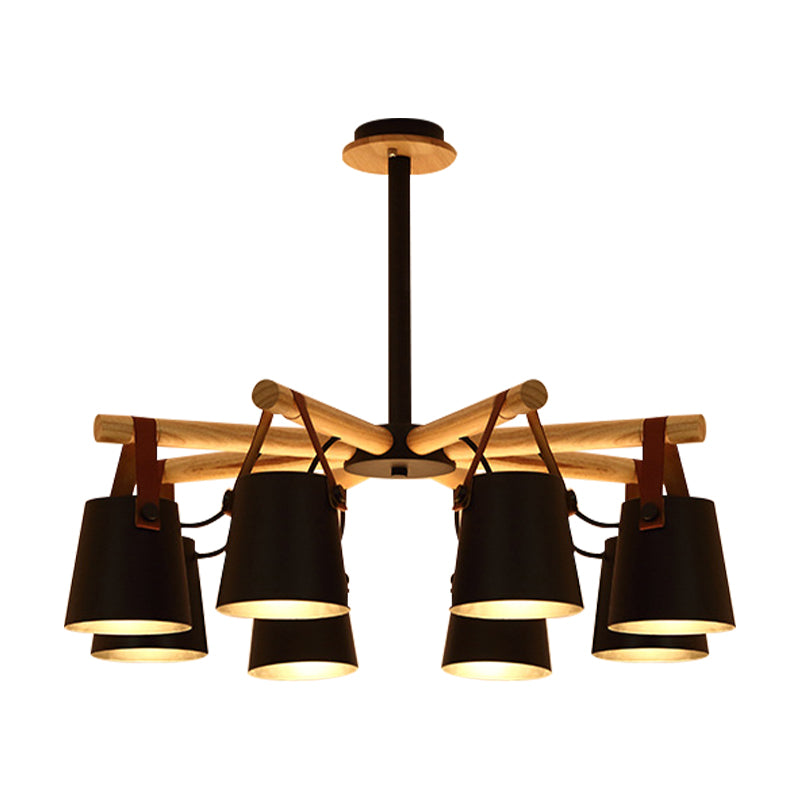 Hanging Bucket Shape Chandelier Nordic Macaron Metallic Pendant Light for Kitchen Clearhalo 'Ceiling Lights' 'Chandeliers' Lighting' options 189559