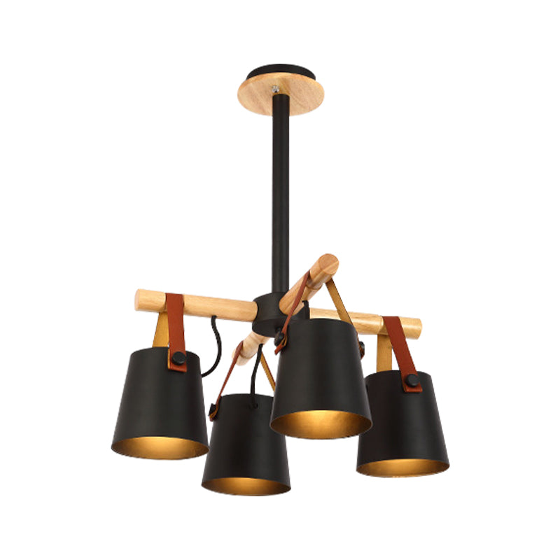 Hanging Bucket Shape Chandelier Nordic Macaron Metallic Pendant Light for Kitchen Clearhalo 'Ceiling Lights' 'Chandeliers' Lighting' options 189562