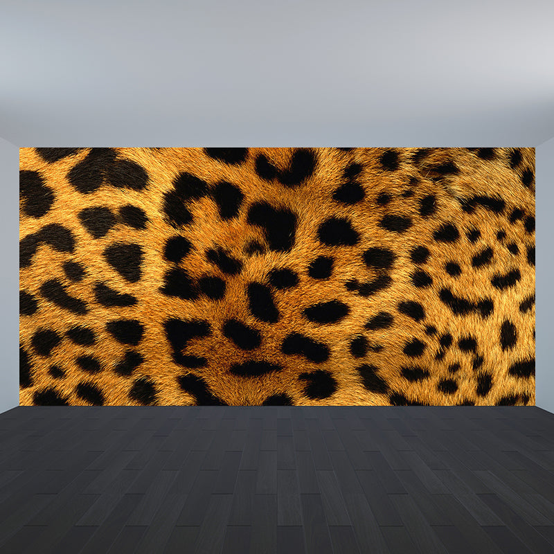Whole Faux Animal Fur Mural Wallpaper Moisture Resistant Modern Living Room Wall Art Yellow Clearhalo 'Wall Decor' 'Wall Mural' 1895798