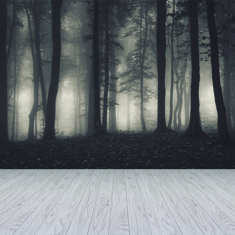 Photographic Misty Forest Wall Mural Big Wall Decor for House Interior, Custom Size Clearhalo 'Wall Decor' 'Wall Mural' 1895890