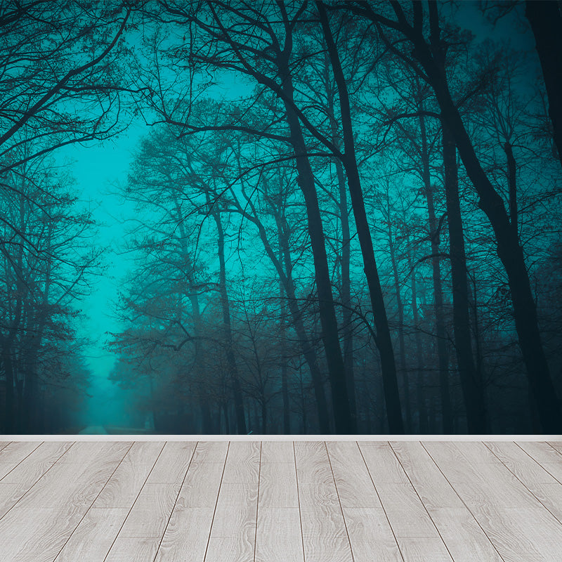 Photographic Misty Forest Wall Mural Big Wall Decor for House Interior, Custom Size Clearhalo 'Wall Decor' 'Wall Mural' 1895904