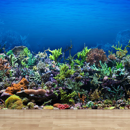 Tropics Sea Life Wall Mural Decal Dark Color Underwater Scenery Wall Decor for Bedroom Ocean Blue Clearhalo 'Wall Decor' 'Wall Mural' 1895988