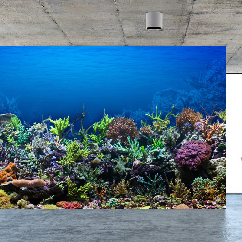 Tropics Sea Life Wall Mural Decal Dark Color Underwater Scenery Wall Decor for Bedroom Clearhalo 'Wall Decor' 'Wall Mural' 1895989