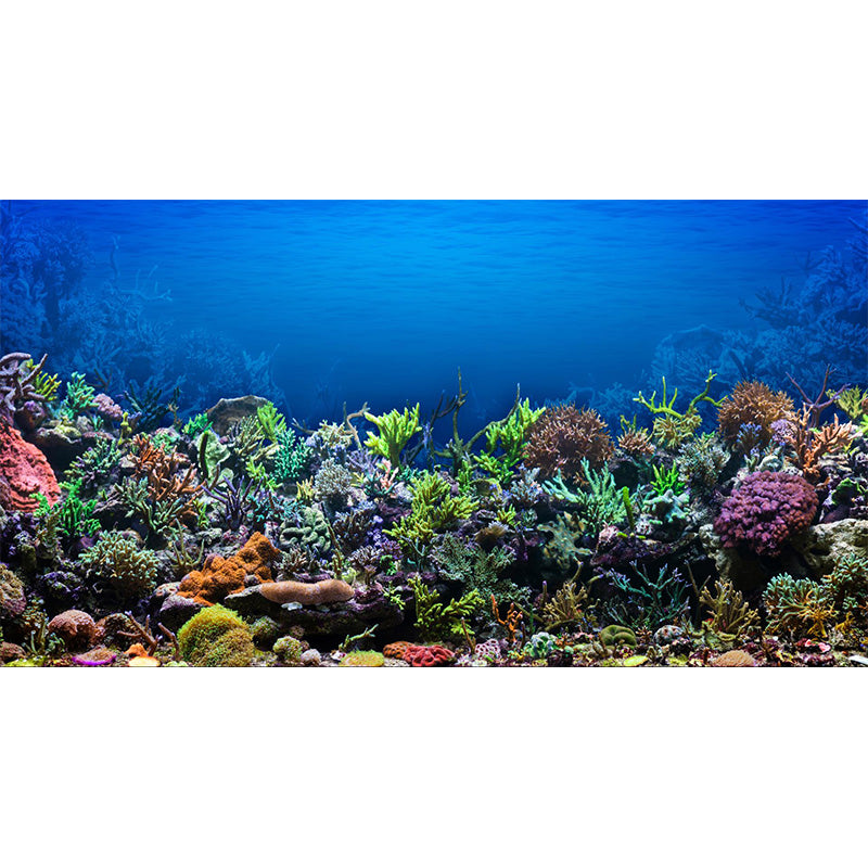 Tropics Sea Life Wall Mural Decal Dark Color Underwater Scenery Wall Decor for Bedroom Clearhalo 'Wall Decor' 'Wall Mural' 1895991