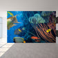 Tropics Sea Life Wall Mural Decal Dark Color Underwater Scenery Wall Decor for Bedroom Clearhalo 'Wall Decor' 'Wall Mural' 1895994