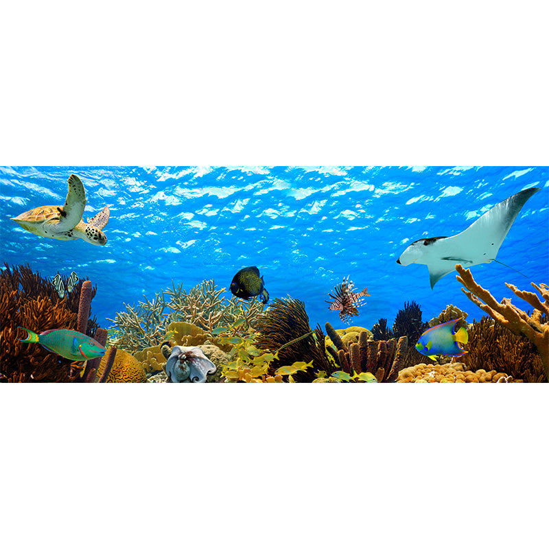 Tropics Sea Life Wall Mural Decal Dark Color Underwater Scenery Wall Decor for Bedroom Clearhalo 'Wall Decor' 'Wall Mural' 1896001
