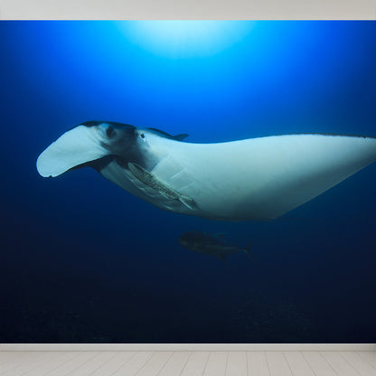 Bright Tropix Wall Paper Mural Large World Beneath the Ocean Surface Wall Decor for Room Dark Blue Clearhalo 'Wall Decor' 'Wall Mural' 1896078