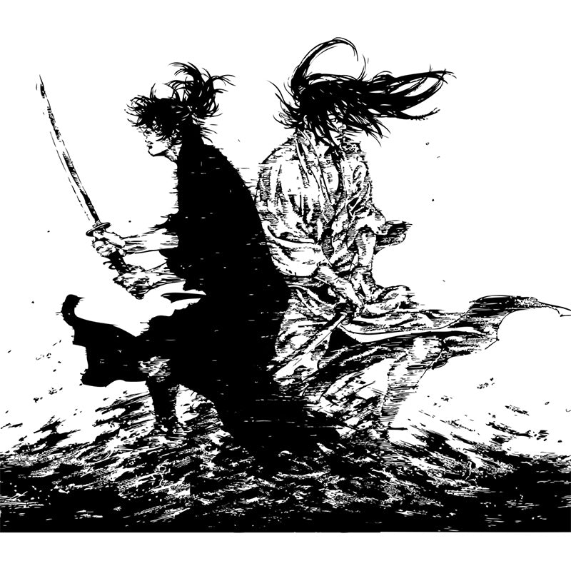 Japanese Martial Samurai Mural Wallpaper Black Stain Resistant Wall Covering for Boys Bedroom Clearhalo 'Wall Decor' 'Wall Mural' 1896111