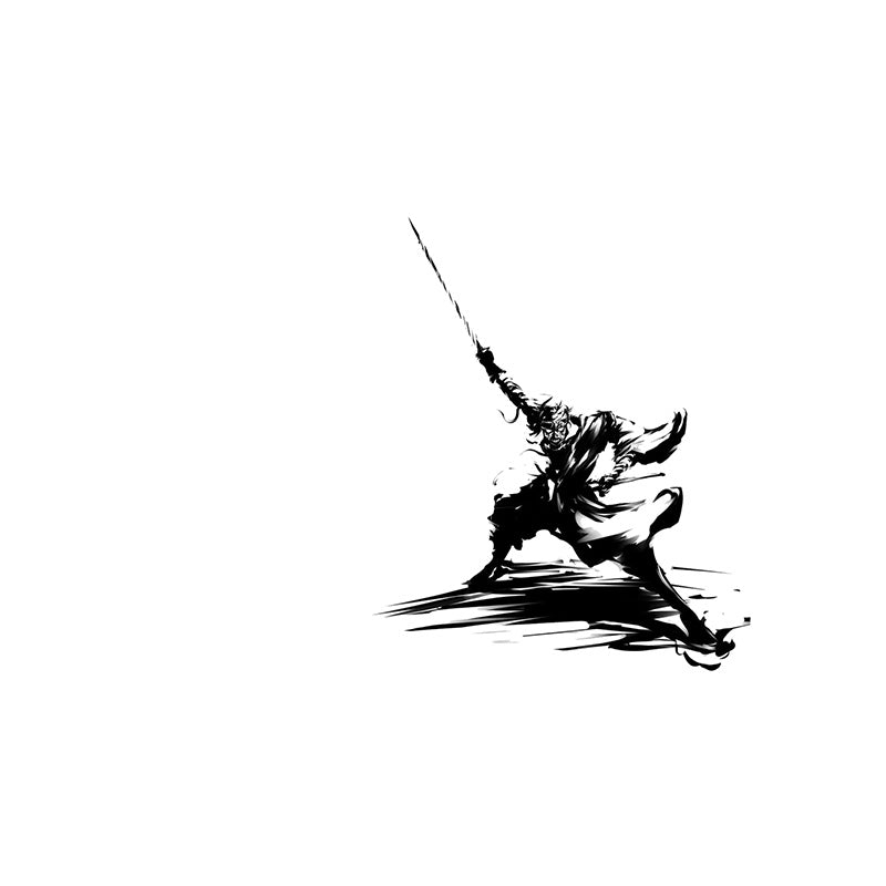 Japanese Martial Samurai Mural Wallpaper Black Stain Resistant Wall Covering for Boys Bedroom Clearhalo 'Wall Decor' 'Wall Mural' 1896116