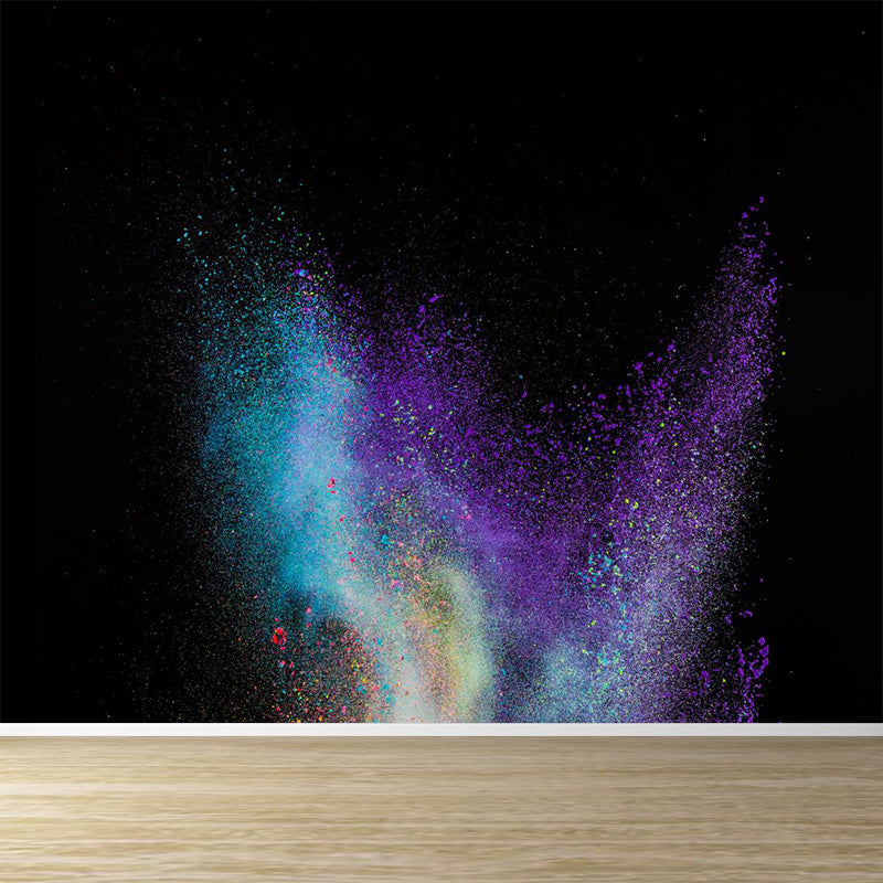 Modern Dust Spurt Mural Non-Woven Stain Resistant Multicolored Wall Covering for Living Room Purple Clearhalo 'Wall Decor' 'Wall Mural' 1896138
