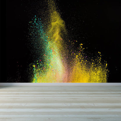 Modern Dust Spurt Mural Non-Woven Stain Resistant Multicolored Wall Covering for Living Room Black Clearhalo 'Wall Decor' 'Wall Mural' 1896143