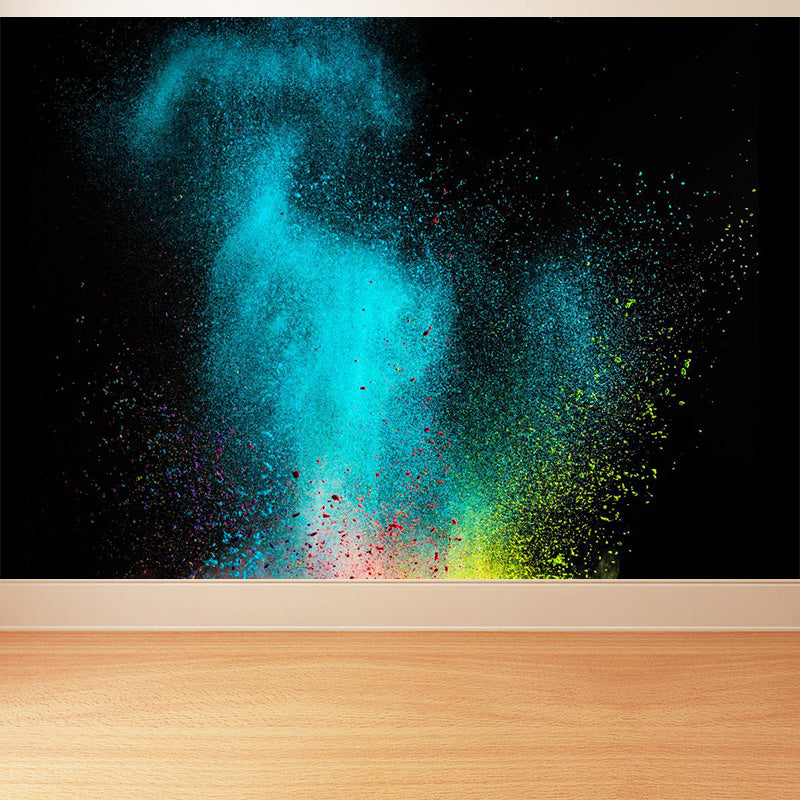 Modern Dust Spurt Mural Non-Woven Stain Resistant Multicolored Wall Covering for Living Room Blue Clearhalo 'Wall Decor' 'Wall Mural' 1896148