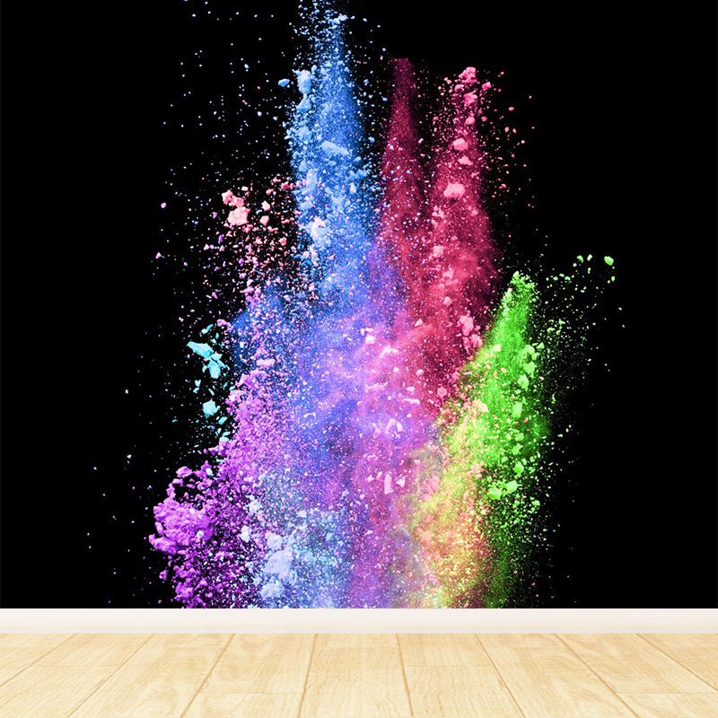Photo Powder Burst Scene Mural for House Interior, Dark Color, Custom Size Available Blue Clearhalo 'Wall Decor' 'Wall Mural' 1896163