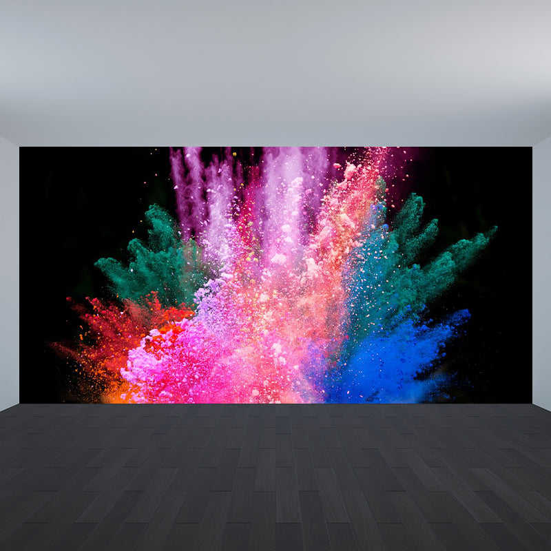 Photo Powder Burst Scene Mural for House Interior, Dark Color, Custom Size Available Pink Clearhalo 'Wall Decor' 'Wall Mural' 1896168