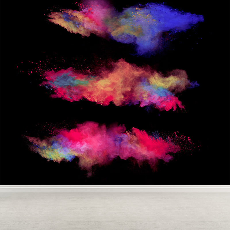 Photo Powder Burst Scene Mural for House Interior, Dark Color, Custom Size Available Red Clearhalo 'Wall Decor' 'Wall Mural' 1896173