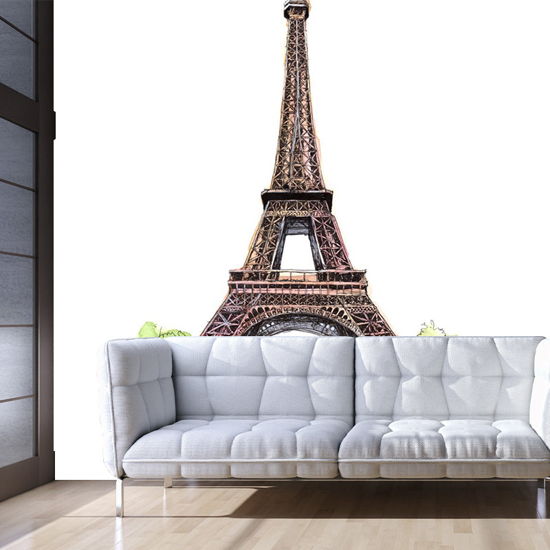 Pastel Watercolor Landmark Wall Mural Architecture Modern Moisture Resistant Wall Decor Clearhalo 'Wall Decor' 'Wall Mural' 1896200