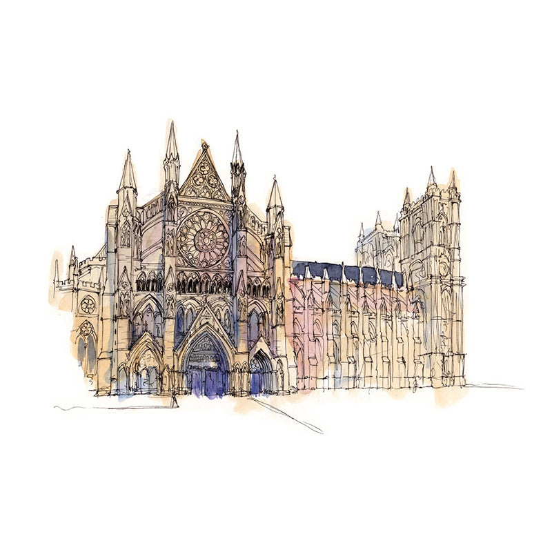 Global Inspired Historic Relics Mural Pastel Color Architecture Wall Covering for Home Clearhalo 'Wall Decor' 'Wall Mural' 1896256