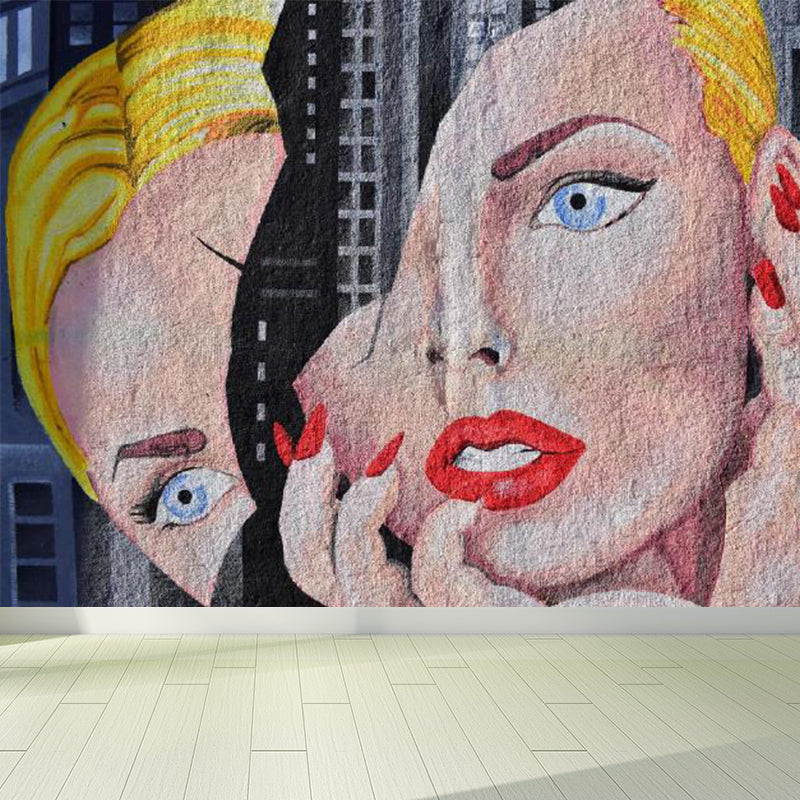 Cool Graffiti Mural Wallpaper for Boys Bedroom Entertainment Wall Decor, Made to Measure Brown Clearhalo 'Wall Decor' 'Wall Mural' 1896288