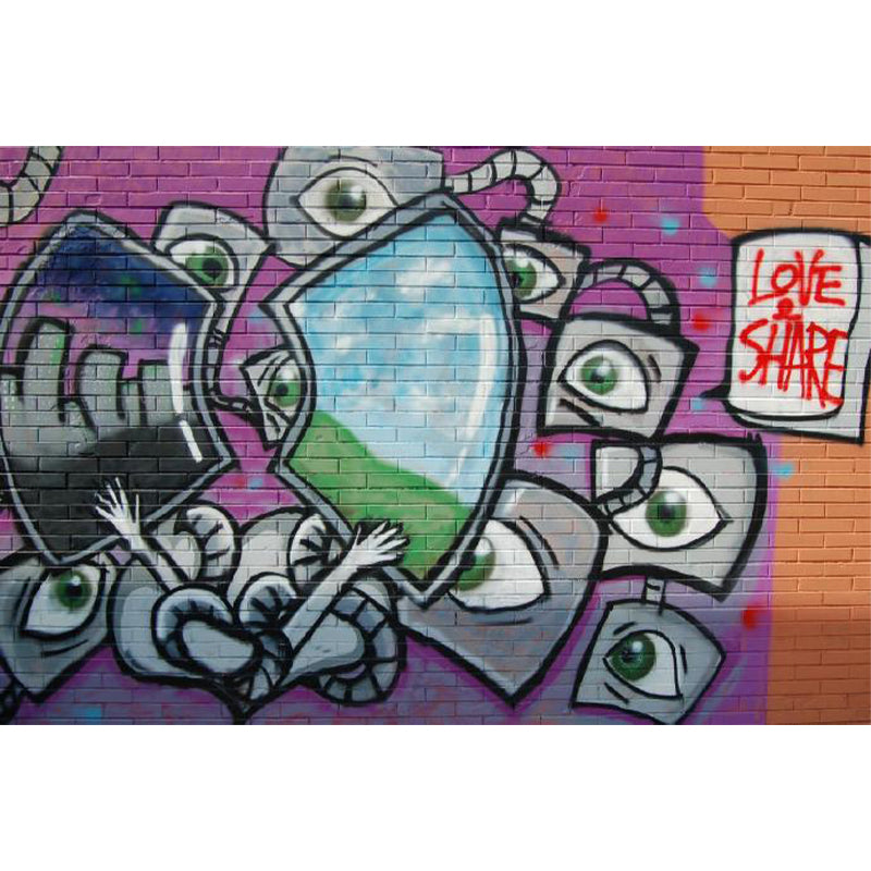 Cool Graffiti Mural Wallpaper for Boys Bedroom Entertainment Wall Decor, Made to Measure Clearhalo 'Wall Decor' 'Wall Mural' 1896296