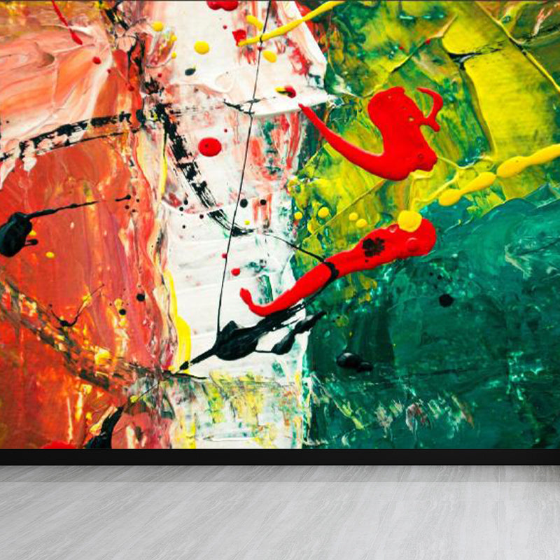 Large Illustration Abstract Mural Decal Modern Creative Graffiti Wall Art in Multi Color Brick Red Clearhalo 'Wall Decor' 'Wall Mural' 1896313