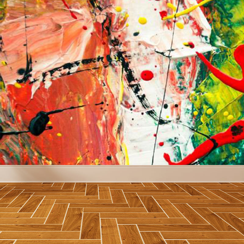 Large Illustration Abstract Mural Decal Modern Creative Graffiti Wall Art in Multi Color Clearhalo 'Wall Decor' 'Wall Mural' 1896315