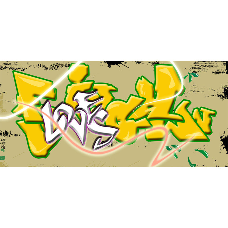 Graffiti Entertainment Wallpaper Mural Contemporary Non-Woven Wall Covering for Boys Room Clearhalo 'Wall Decor' 'Wall Mural' 1896346