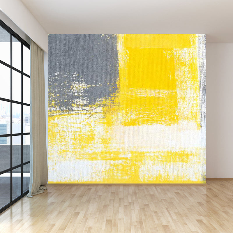 Modern Color Block Abstract Mural Pastel Moisture Resistant Wall Decor for Living Room Clearhalo 'Wall Decor' 'Wall Mural' 1896360