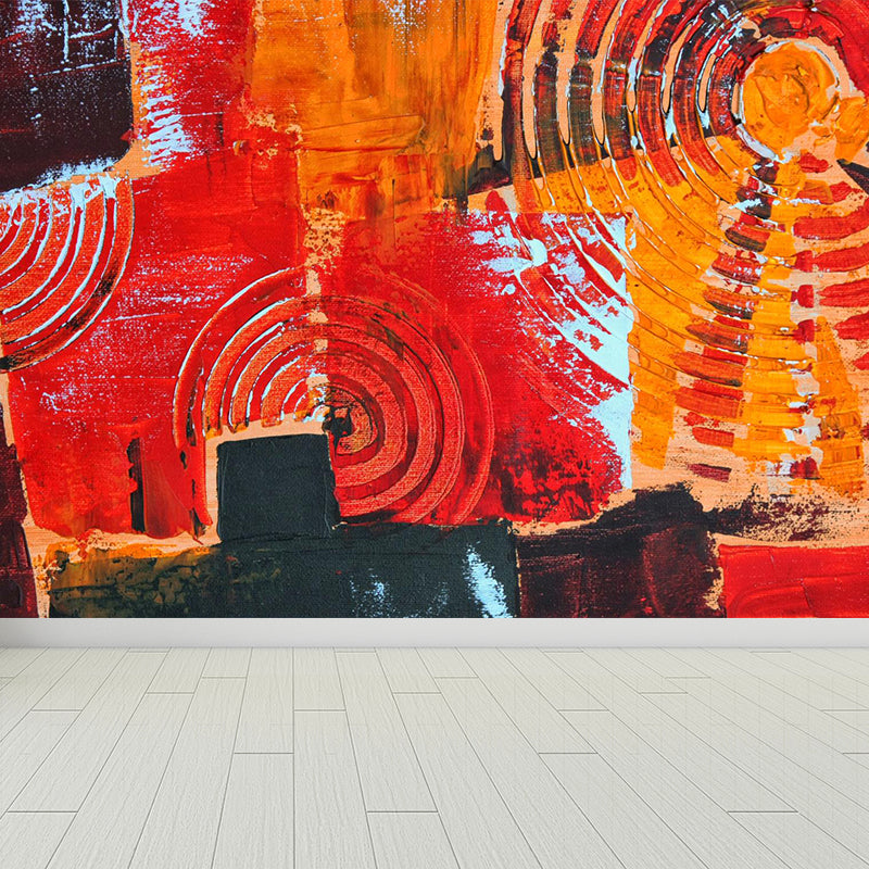 Painting Print Abstract Mural Wallpaper Large Wall Art for Room, Custom Size Available Red Clearhalo 'Wall Decor' 'Wall Mural' 1896398