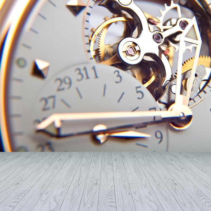 Full Size Machine Gear Mural Industrial Cool Metal Wall Decor in Light Color for Bedroom Clearhalo 'Wall Decor' 'Wall Mural' 1896440