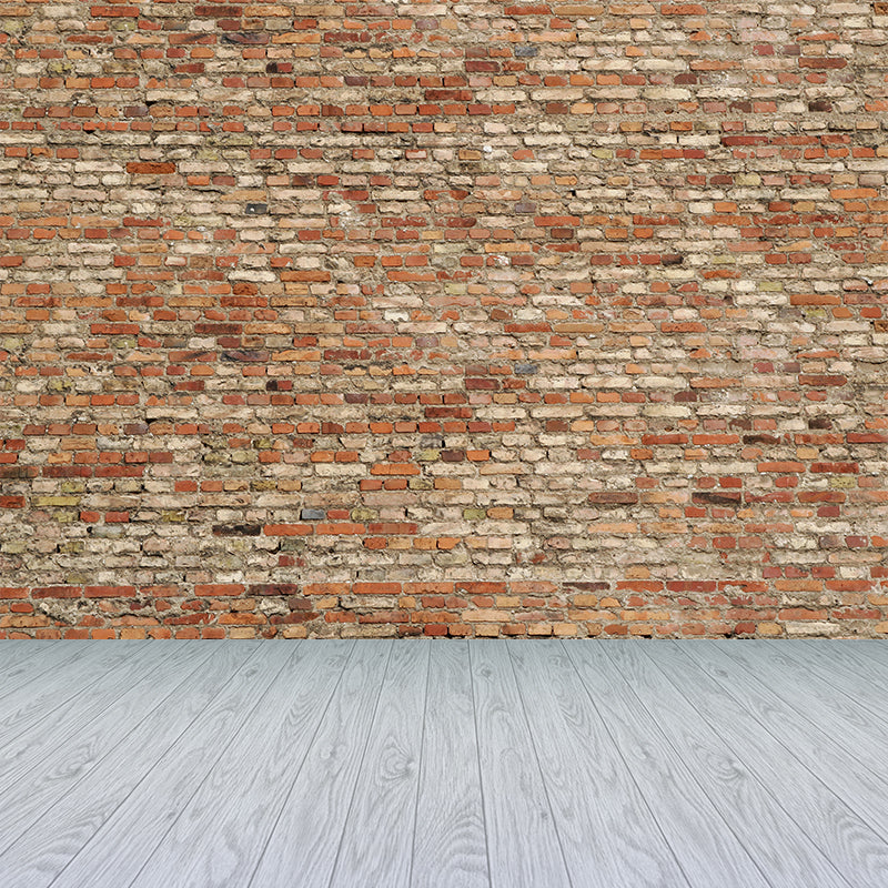 Whole Brickwork Wall Mural Light Color Non-Woven Wall Art for Home Decor, Custom Made Light Orange Clearhalo 'Wall Decor' 'Wall Mural' 1896538