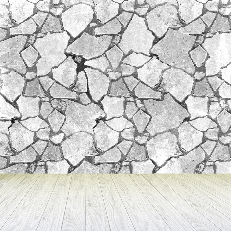 Whole Brickwork Wall Mural Light Color Non-Woven Wall Art for Home Decor, Custom Made Light Gray Clearhalo 'Wall Decor' 'Wall Mural' 1896543