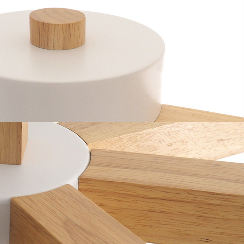 Cylindrical Shade Kid Bedroom Chandelier Wood Modern Style Ceiling Pendant Light Clearhalo 'Ceiling Lights' 'Chandeliers' Lighting' options 189658