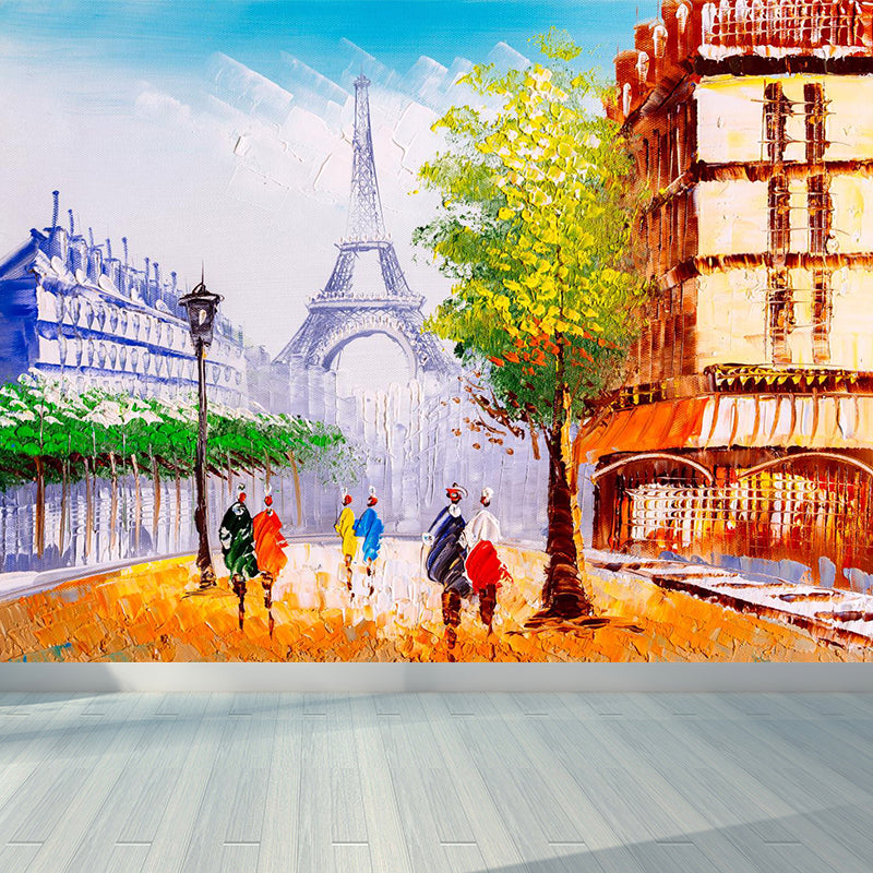 Landscape Painting Mural Wallpaper Multicolored Classical Wall Covering for Bedroom Brown Clearhalo 'Wall Decor' 'Wall Mural' 1896583